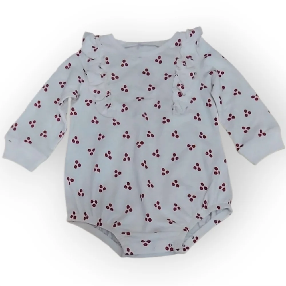 NWT Girls Okie Dokie LS Red Floral Baby Outfit ~18M
